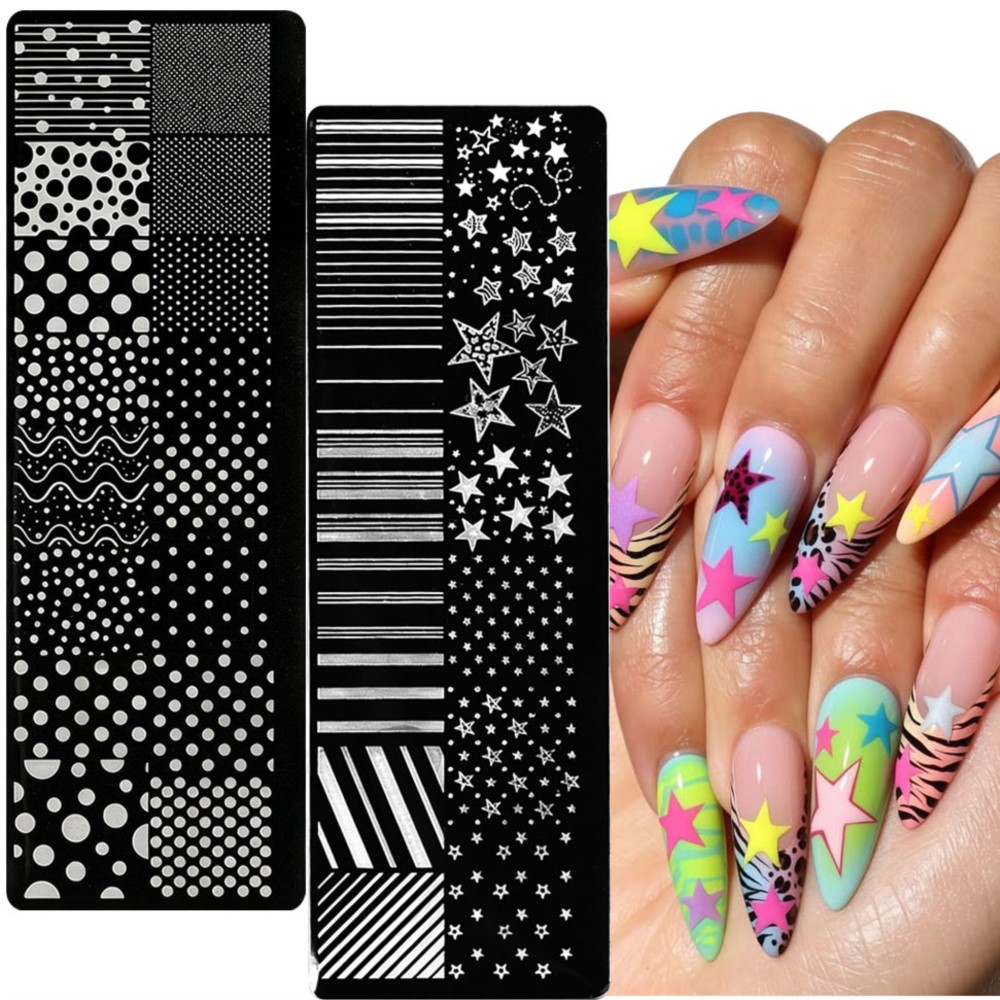 3D Printing Templates Free - 4*12cm 3D Star/Dotting /French Lines Nail