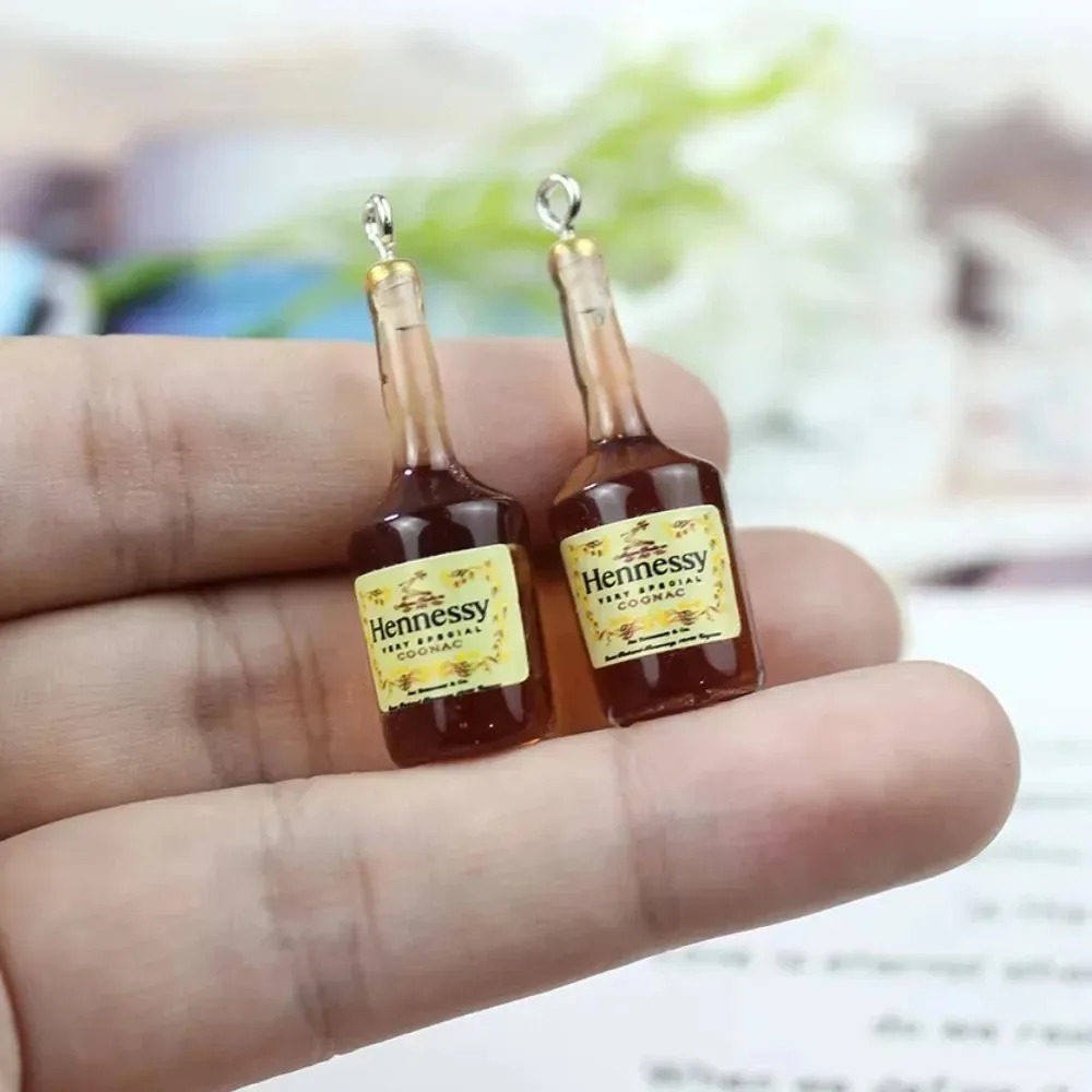 3D Printing Earrings - 10Pcs/Lot Cute 3D Mini Wine Bottle