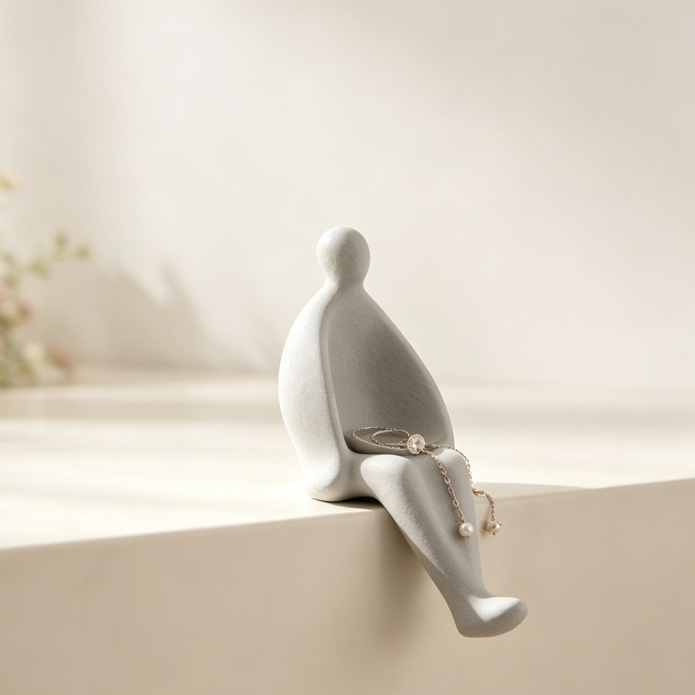 3D Printed Grey Sitting Figure - 3D Printing Ring Holder 评论和价格