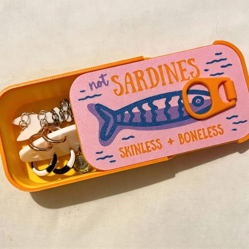Sardine Tin Jewelry Box 3D Pri - 3D Printing Earrings 评论和价格