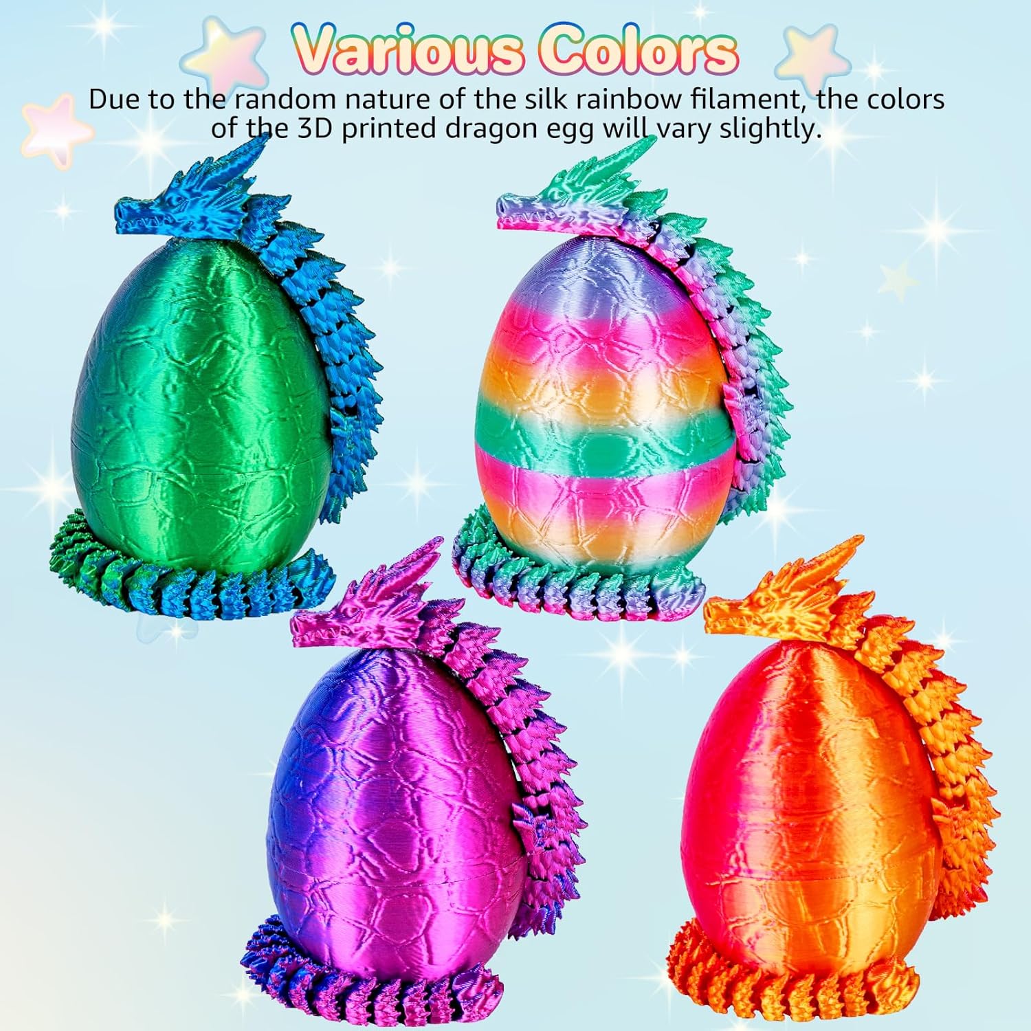 4Pcs 3D Printed Dragon Eggs W/ - 3D Printing Gif 评论和价格