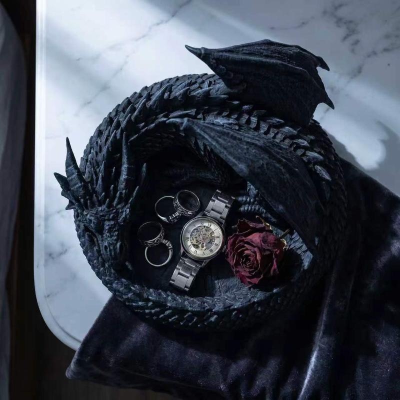 Gothic Dragon Guardian Jewelry - 3D Printing Ring Holder 评论和价格