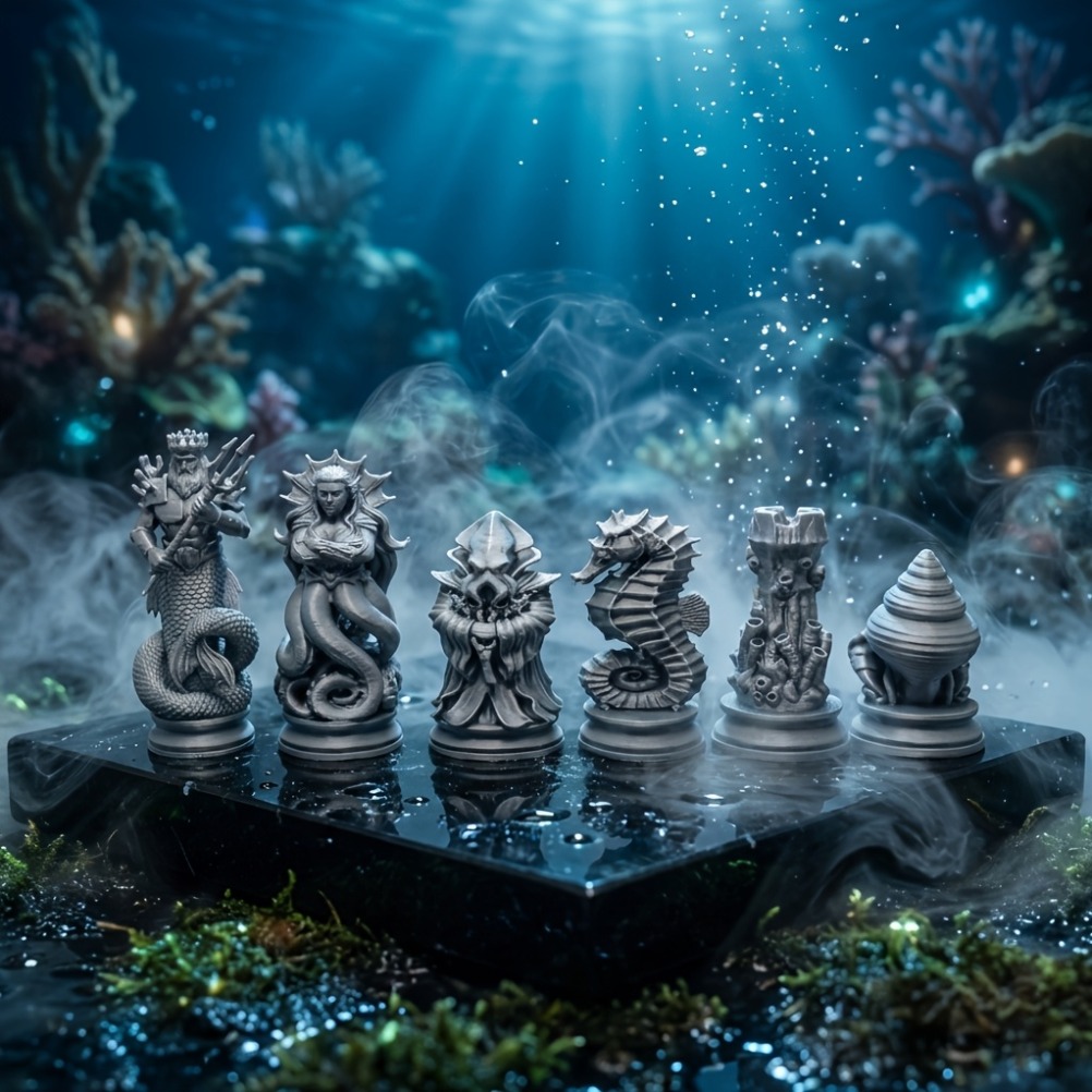 16PCS Ocean Myth Chess Figurin - 3D Printing Chess 评论和价格