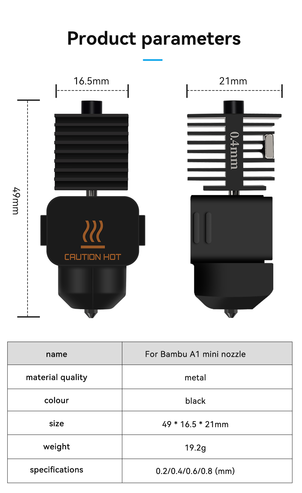Hotend for Bambu Lab A1 Mini A - 3D Printer Hotend Kit 评论和价格