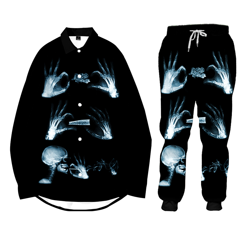 Hoodie pant Hip Hop Women/men  - 3D Printing X Ray 评论和价格