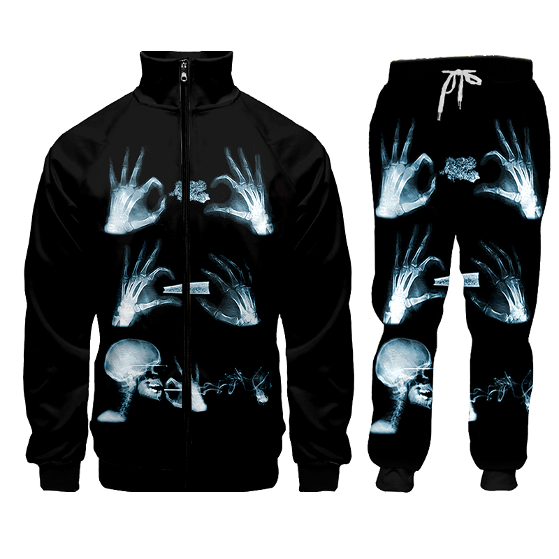 Hoodie pant Hip Hop Women/men  - 3D Printing X Ray 评论和价格