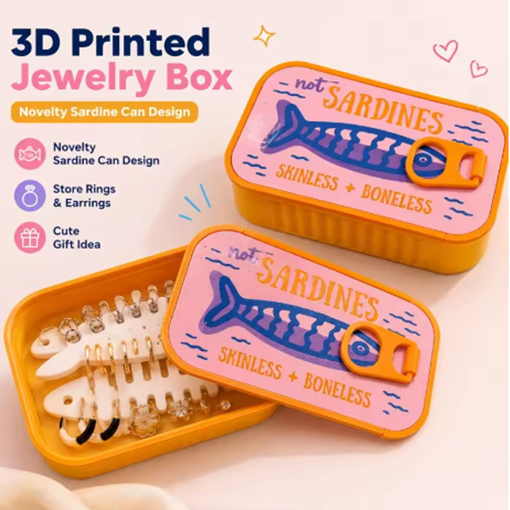 Sardine Tin Jewelry Box 3D Pri - 3D Printing Earrings 评论和价格