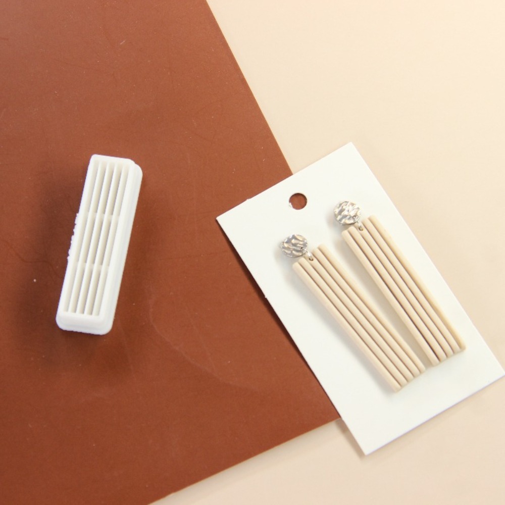 4Pcs Geometric Tassel Polymer  - 3D Printing Earrings 评论和价格
