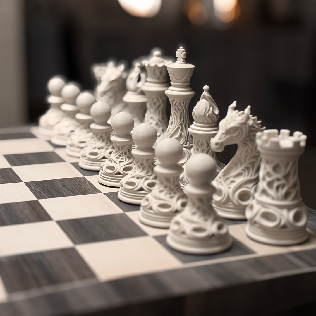 32-piece 3D printed plastic Go - 3D Printing Chess 评论和价格