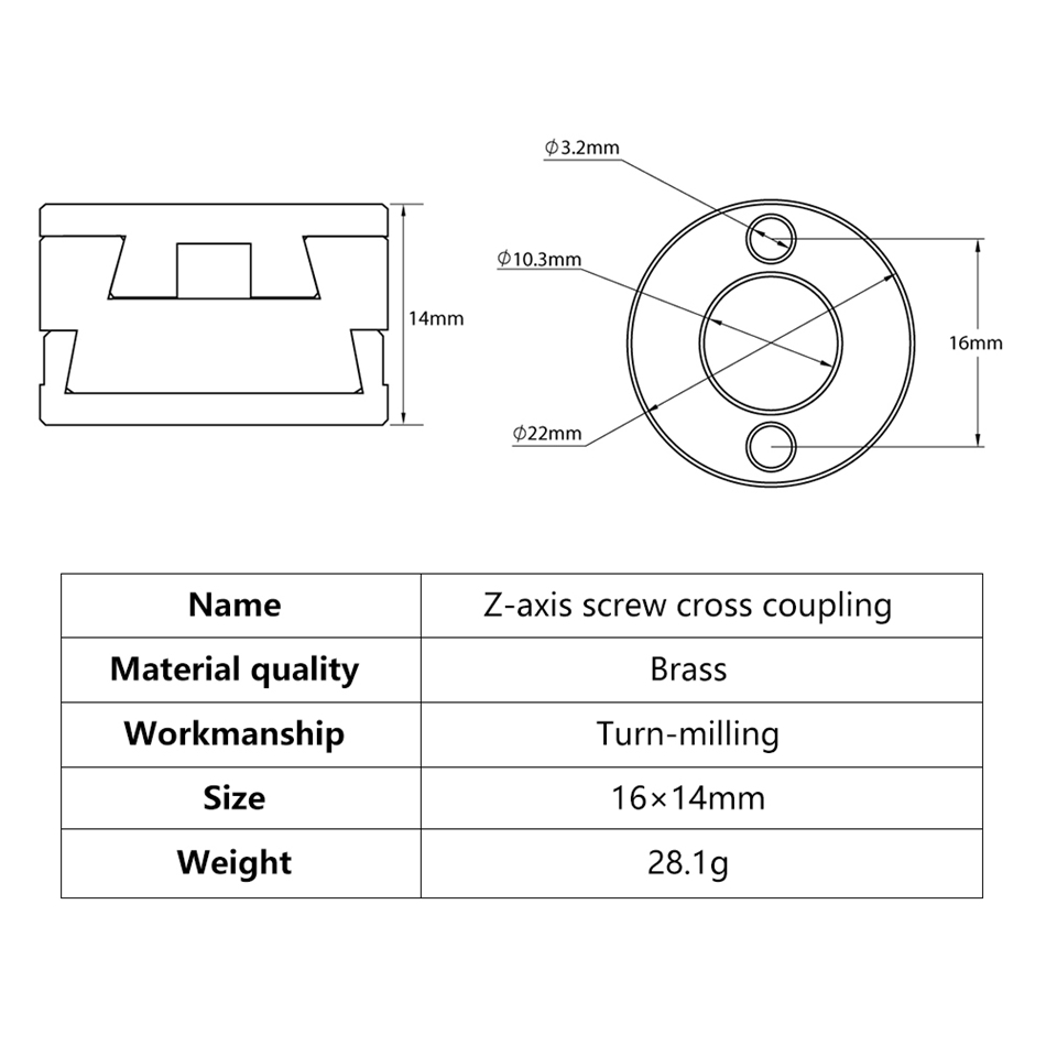 KINGROON 16mm Oldham Coupling  - 3D Printing Z Axis 评论和价格