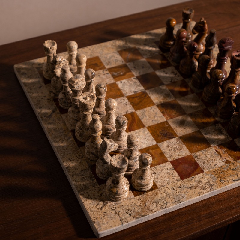 Natural Stone Carved Chess Set - 3D Printing Chess 评论和价格