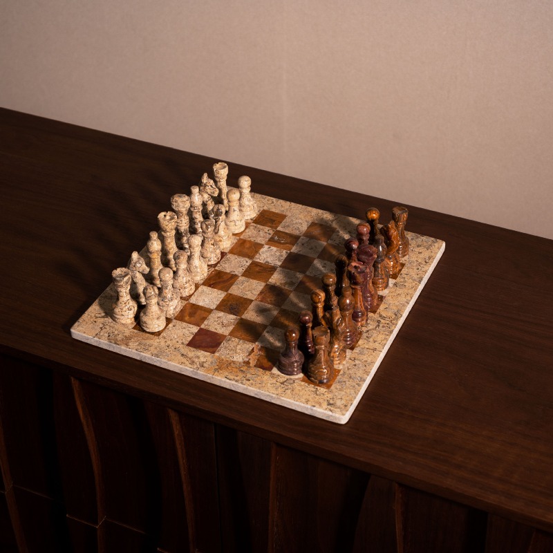 Natural Stone Carved Chess Set - 3D Printing Chess 评论和价格
