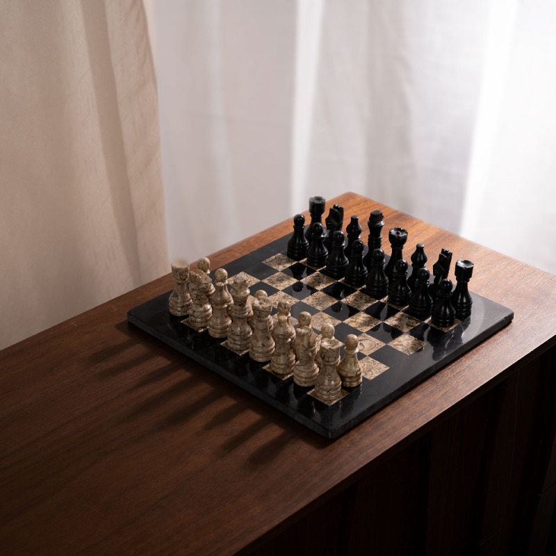 Natural Stone Carved Chess Set - 3D Printing Chess 评论和价格