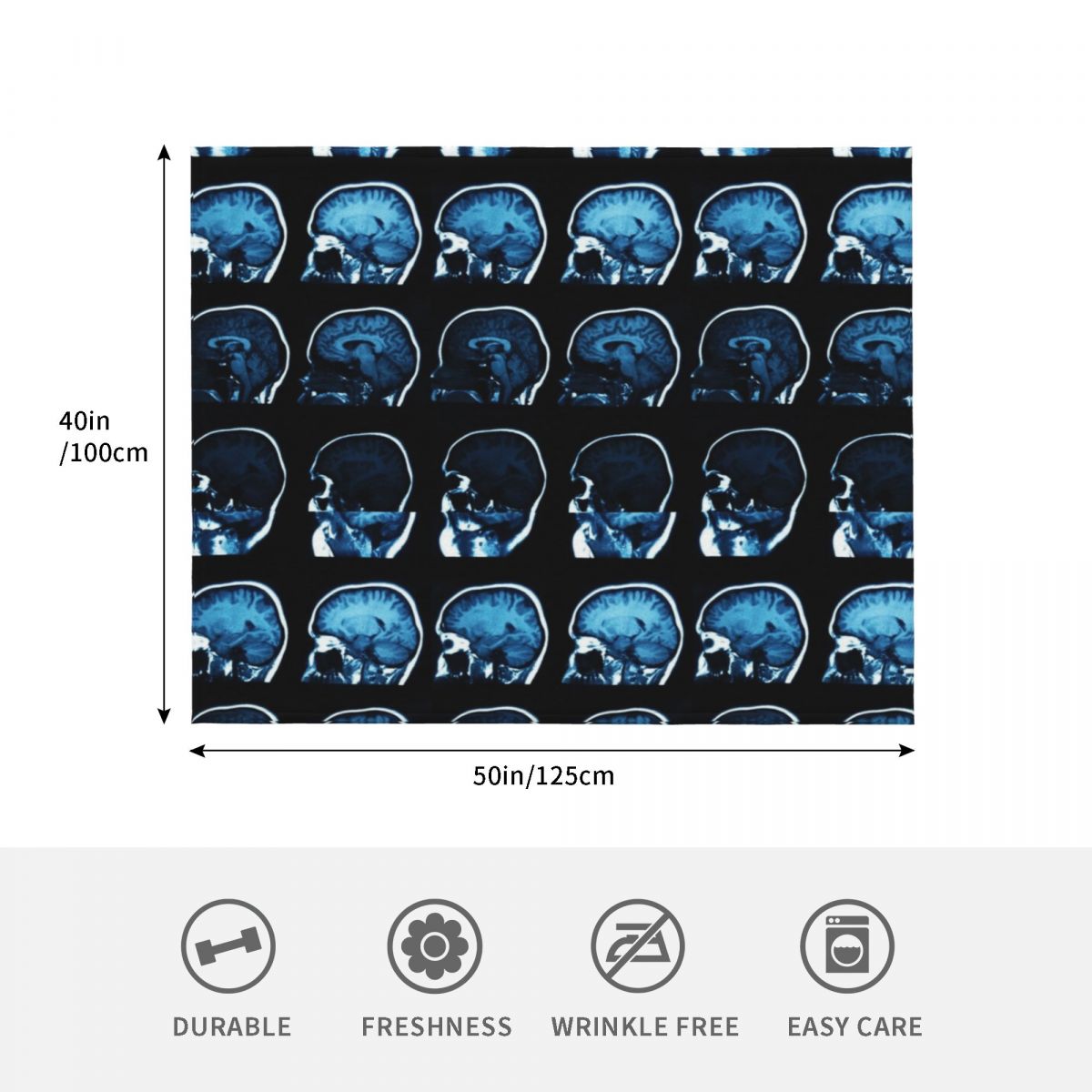 Brain MRI x-ray Throw Blanket  - 3D Printing X Ray 评论和价格