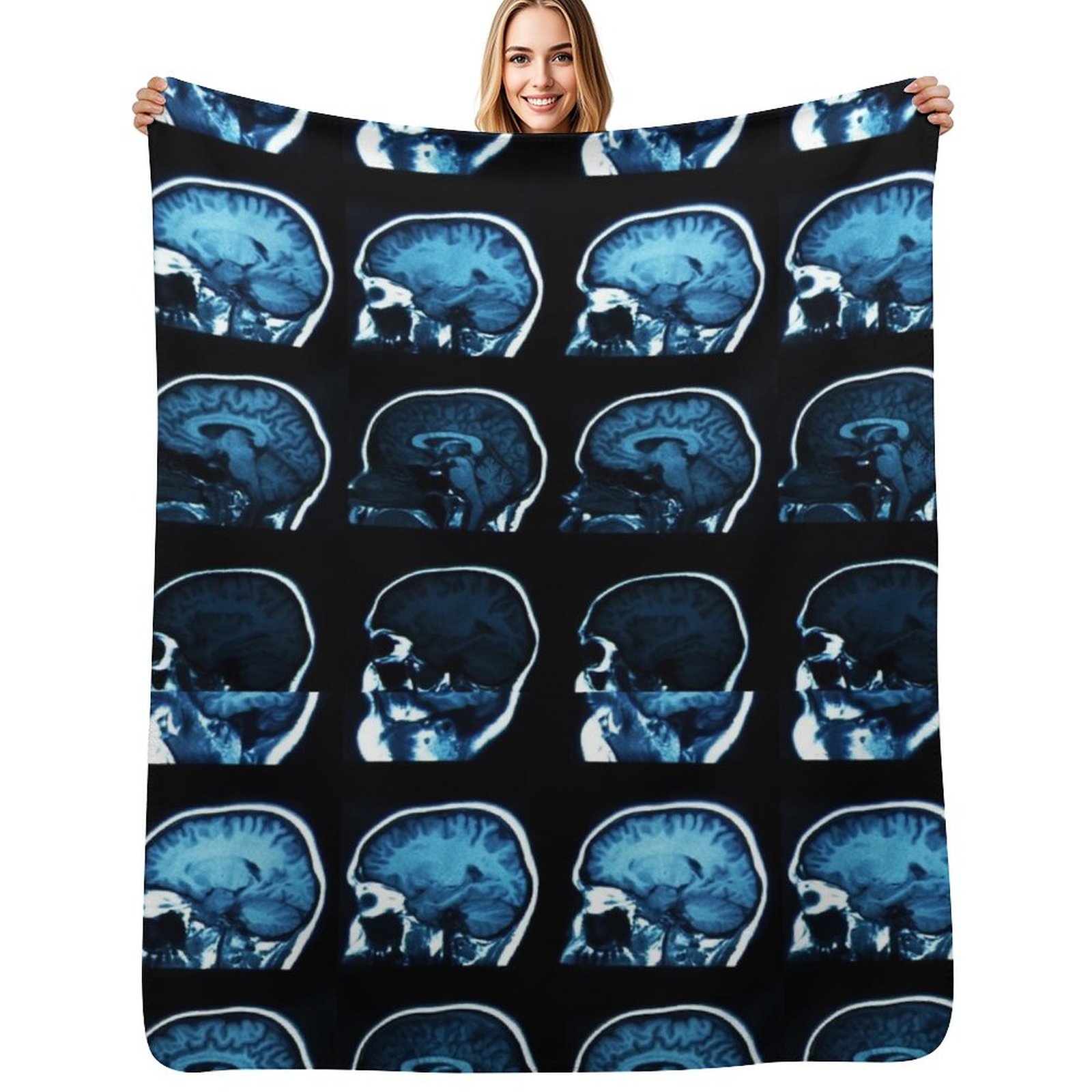 Brain MRI x-ray Throw Blanket  - 3D Printing X Ray 评论和价格