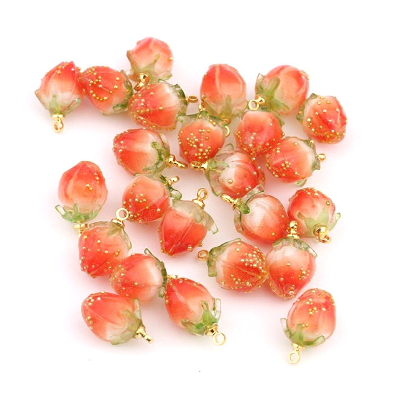 3D Strawberry Fruit Resin Char - 3D Printing Earrings 评论和价格